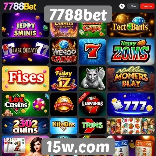 Variedade de jogos disponíveis em 7788bet